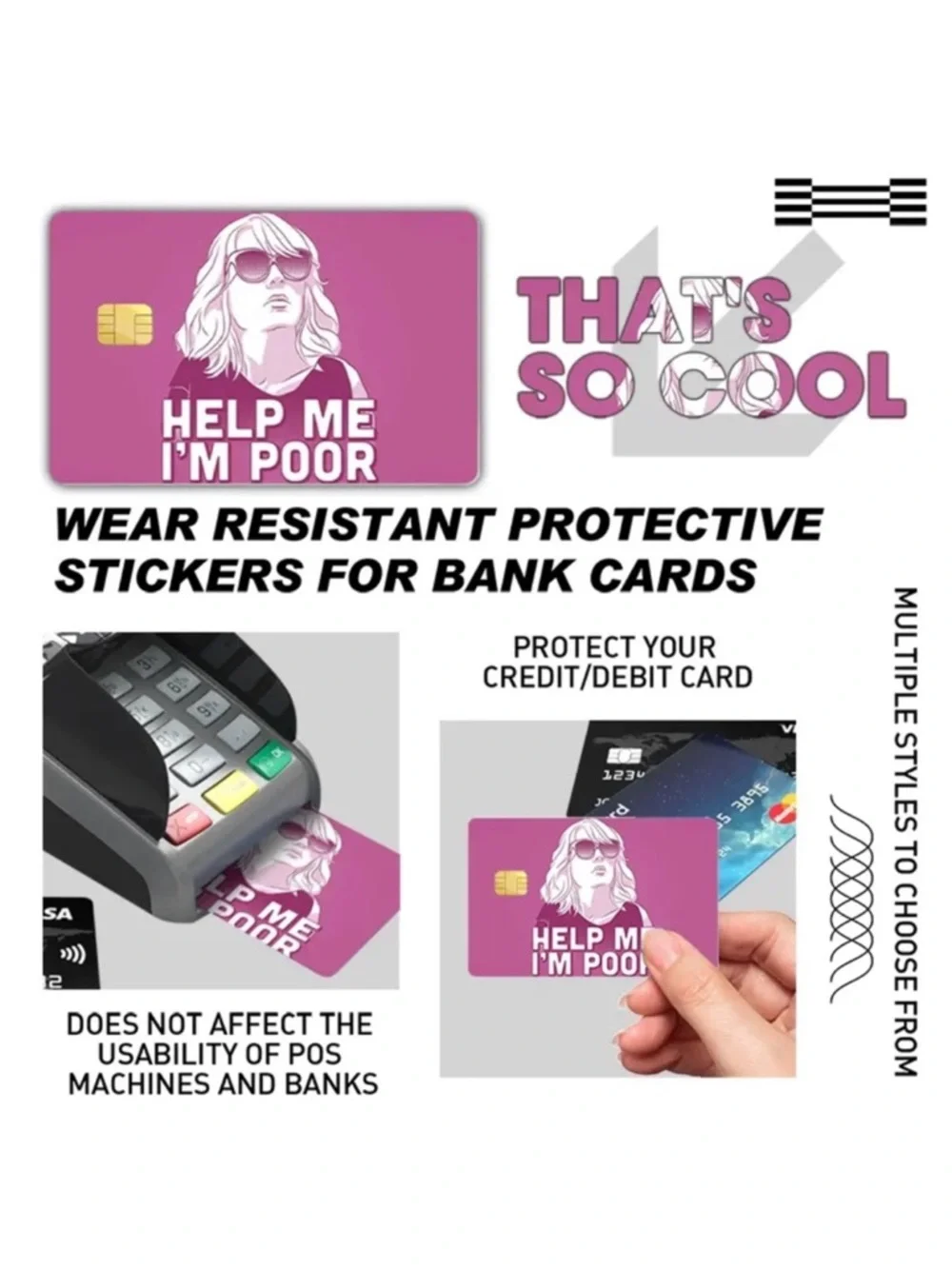 Help Me I'm Poor Pink Credit Card Cover Bridesmaids